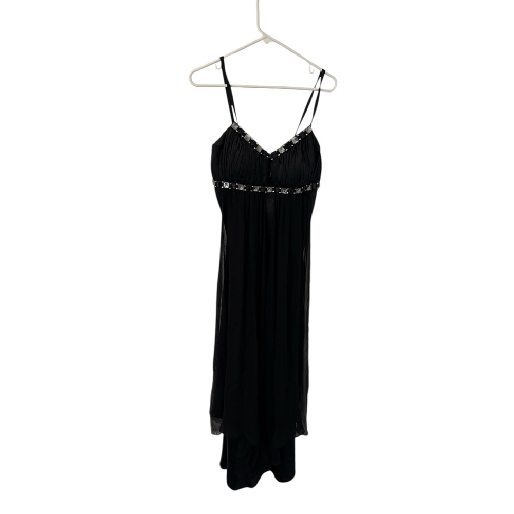 Marc Bouwer Glamit Black long dress with stones/beads and straps  host pick